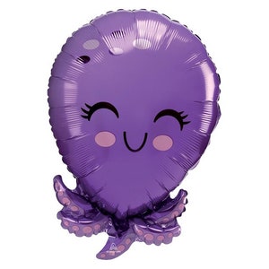 Silly Purple Octopus Foil Balloon 21" | Ocean Baby Shower | Aquarium Party | Under the Sea Balloons | Mermaid Birthday | Octopus Party Decor