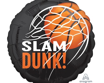 Slam Dunk Basketball Foil Balloon 28in – Sports Party Decor