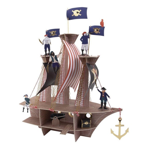 Pirate Ship Centerpiece | Boys Birthday | Ahoy, It's a Boy Baby Shower | Pirate Birthday | Treasure Island | Meri Meri Table Decorations Il_570xn
