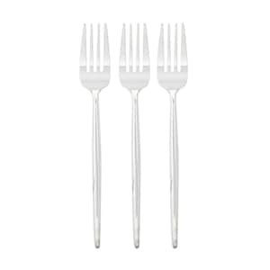 Modern Silver Plastic Forks 20ct, Plastic Silverware, Disposable Flatware, Silver Wedding Cutlery, Bachelorette Party, Birthday, Baby Shower