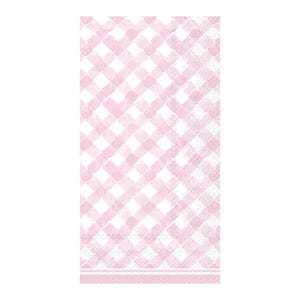 Toalhas de papel para convidados com guingão rosa 16 unidades | Chá de bebê com guingão rosa, guardanapos para chá de bebê rosa, guardanapos de Páscoa, festa de jardim de primeiro aniversário de menina