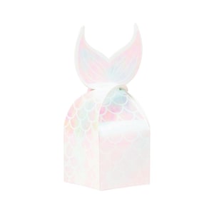 Iridescent Mermaid Tail Favor Boxes 8pk | Birthday Party | Girls Party Favors | Mermaid Treat Bags | Mermaid Snack Box | Favor Boxes