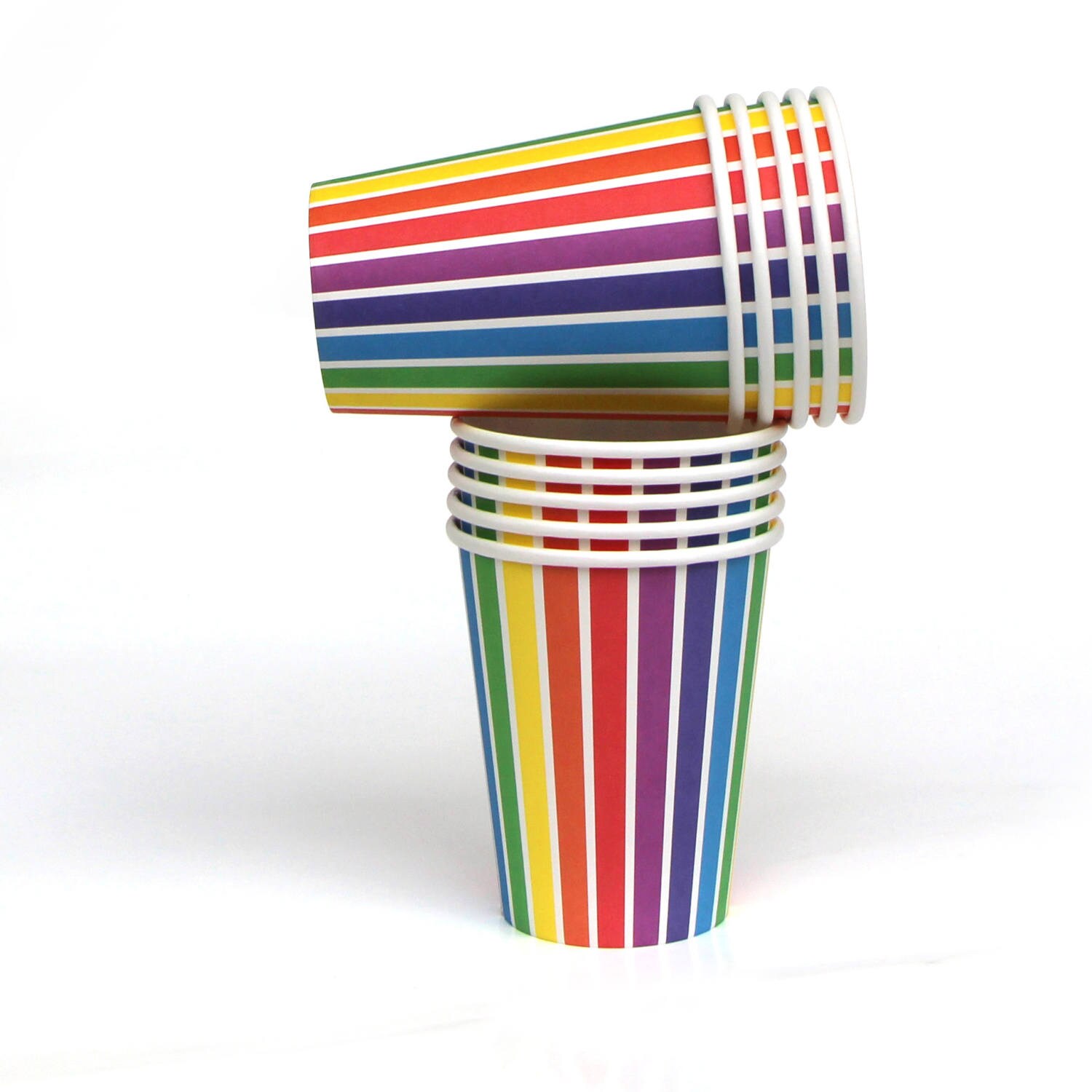 Cups Rainbow Striped Paper Cups Rainbow Cups Rainbow Etsy