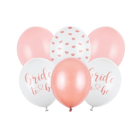 Pink Bride-to-Be Balloon Bouquet 6ct | Kiss the Single Life Goodbye | Bachelorette Party Decor | Rose Gold Bridal Shower | Engagement Party Il_570xn