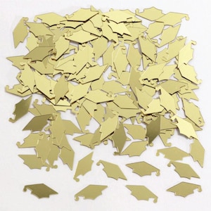 Gold Graduation Cap Konfetti Pack 0,5 Unzen | Graduierung Tischdekoration | Grad Partytischstreuer | Abschlussfeier Dekor | Tischkonfetti