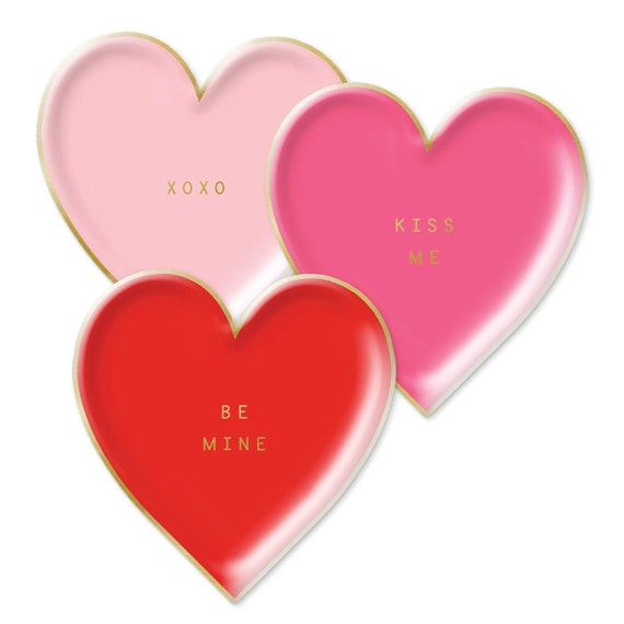 Candy Heart Be Mine Valentine Plates 9ct | Valentine's Day Decor | Galentine's Day Party | Be My Valentine Tableware | Valentine Classroom Il_570xn