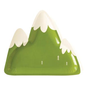 Mountain Lunch Plates 8ct | Adventure Awaits Baby Shower | Young Wild & Three | Little Explorer | Wilderness Decor | 1 Happy Camper Birthday