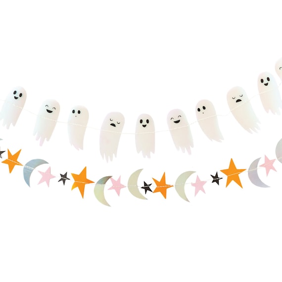 Happy Haunting Mini Banner Set 4ft | Pink & Orange Halloween Decor | Ghoul Gang | Kid Halloween Boo Bash | Spooktacular Birthday Party Il_570xn