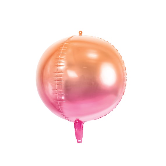 Pink & Orange Ombre Ball Balloon 14in | Flamingo Party Balloon | Halloween Party | Valentine's Day Party | Girl Birthday Party Decor Il_570xn
