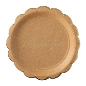 Piatti da pranzo smerlati Kraft grati da 8 ct / Piatti rustici del Ringraziamento / Decorazioni per la tavola del Ringraziamento / Decorazioni per gli amici / Stoviglie autunnali