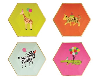 Party Animals Birthday Lunch Plates 8ct | Wild One Safari Birthday | Two Wild Jungle Birthday | Zoo Birthday | Calling all Party Animals