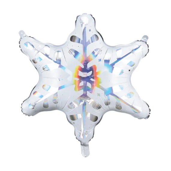 Holographic Snowflake Balloon 22" | Winter Wonderland | Frozen Birthday | Christmas Balloon | Our Little Snowflake | Christmas Party Decor Il_570xn