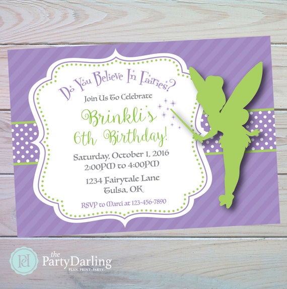 Fairy Birthday Invitation | Fairy Birthday Party | TinkerBell Invitation | Fairy Garden Party | Printable Invitation | The Party Darling Il_570xn