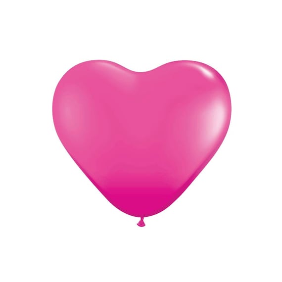 6" Hot Pink Heart Latex Balloons 10ct | Valentine's Day Decor | Galentine's Day Party | Baby Shower | Wedding Balloons | Engagement Shower Il_570xn