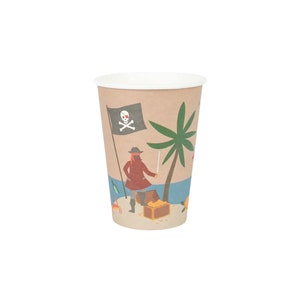 Vasos de papel para fiesta pirata de 8 quilates, Fiesta de cumpleaños pirata, Decoración de fiesta pirata, Ahoy es un niño Pirata Baby Shower, Suministros para fiesta pirata