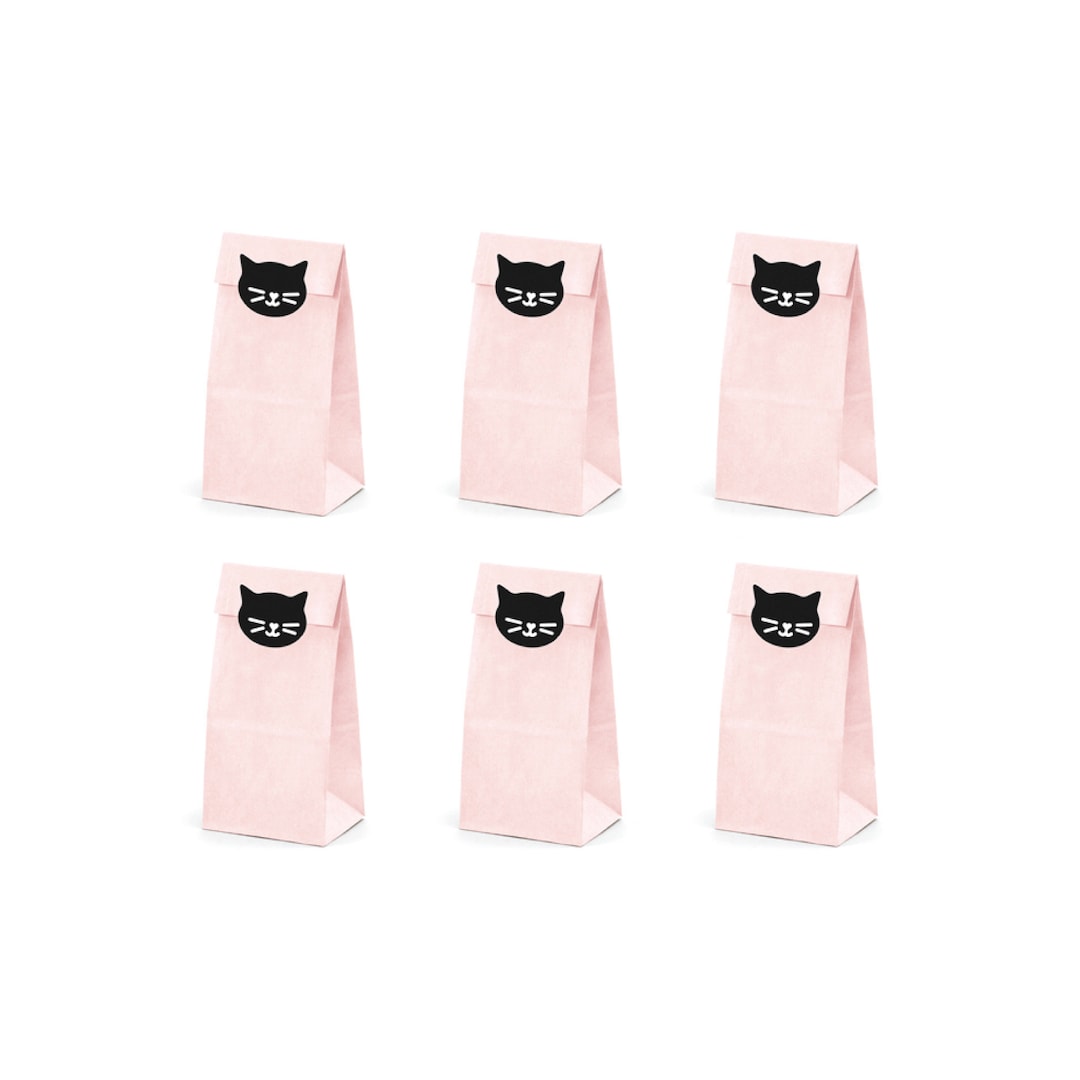 Purrfect Cat Treat Bags 6ct Kitten Birthday Party Decor Kitty Cat