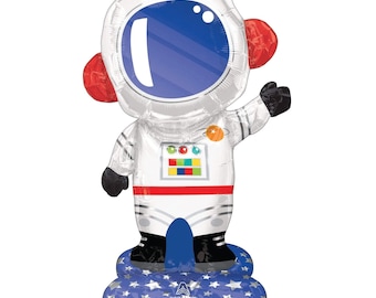 AirLoonz Astronaut Balloon 57" | Outer Space Birthday | Blast Off Birthday | Astronaut Birthday | To the Moon & Back | Galaxy Party Decor