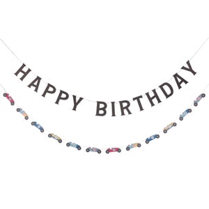 Vintage Race Car Birthday Banner Set 2ct | Racing Birthday Party | Fast One Birthday | Two Fast Birthday | Speedway Birthday | Racing Banner