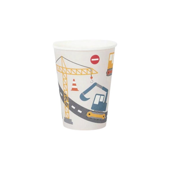 Construction Site Paper Cups 8ct | Construction Birthday | Dump Truck Party | Digging Being 3 | Construction Decoration | 2 and Digging It Il_570xn