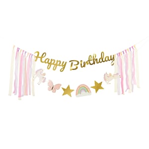 Magical Unicorn Birthday Banner | Pastel Unicorn Birthday Garland | Rainbow Unicorn Party Decor | Unicorn Birthday Banner | Unicorn Backdrop