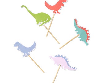 Dinosaur Party Cupcake Toppers 10ct | Dinosaur Baby Shower | Three Rex | Prehistoric Birthday Party | Dino Party Decor | Party Picks