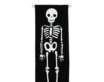 SALE | Skeleton Canvas Banner | Halloween Banner | Halloween Birthday | Hanging Canvas Sign | Halloween Wall Decor | Skeleton Decor