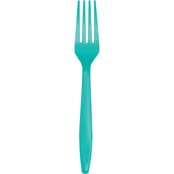 Teal Plastic Forks Service for 24 Plastic Silverware Party Utensils Kids  Birthday disposable Flatware Mermaid Baby Shower Cutlery - Etsy