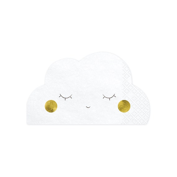 Happy Cloud Napkins | Twinkle Twinkle Little Star Baby Shower | First Birthday | Baby Christening | To the Moon | Pack of 20 Paper Napkins Il_570xn