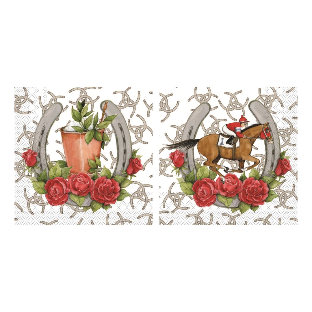 Kentucky Derby Jockey & Mint Julep Dessert Napkins 20ct Kentucky Derby