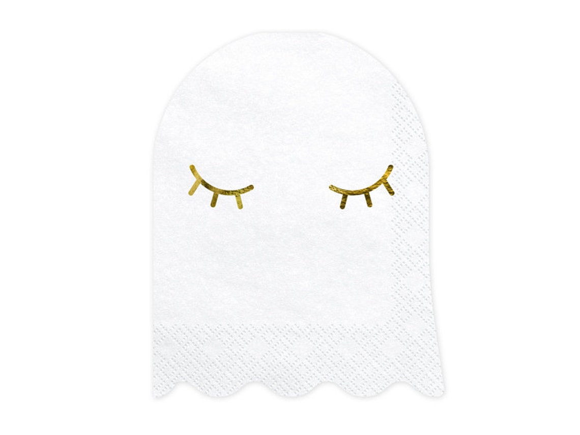 White Ghost Beverage Napkins 20ct Kids Halloween Party image 0