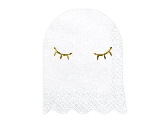 White Ghost Beverage Napkins 20ct | Kids Halloween Party Decorations | Pink Halloween Birthday | Boo Party Decor | Small Paper Napkins Il_570xn