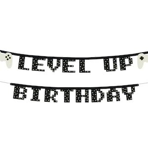 Level Up Birthday Banner 8ft | Level Up Birthday | Level Unlocked Video Game Birthday | Video Game Party | Game On Birthday | Gaming Banner