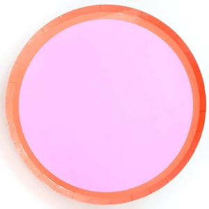 SALE | Light Purple & Coral Colorblock Dinner Plates 8ct | Girl Dinosaur Party | Girl Birthday Party Idea | Retro Party Plate | Summer Party