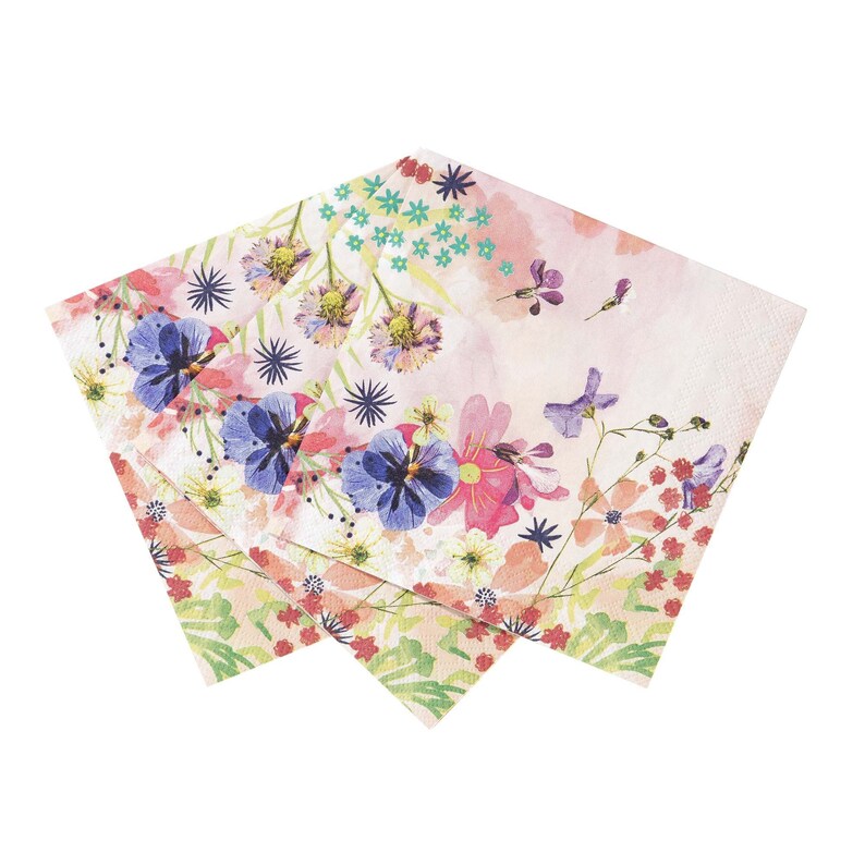 Pink Floral Bridal Cocktail Napkins 20ct Blossom Bride Etsy UK