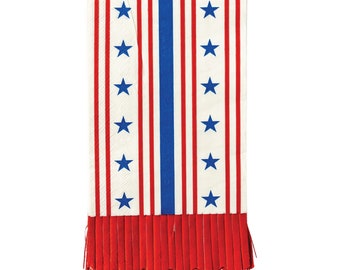 Patriotic Stars & Stripes Paper Guest Towels (24ct) – 4th of July Napkins with Scallop Fringe