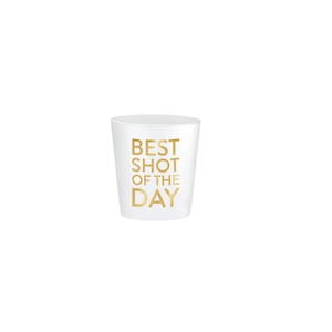 Best Shot of the Day White Plastic Shot Cups 10ct | Flex Golf Cups | Golf Party Decor | Golf Birthday | Father&#39;s Day Tableware