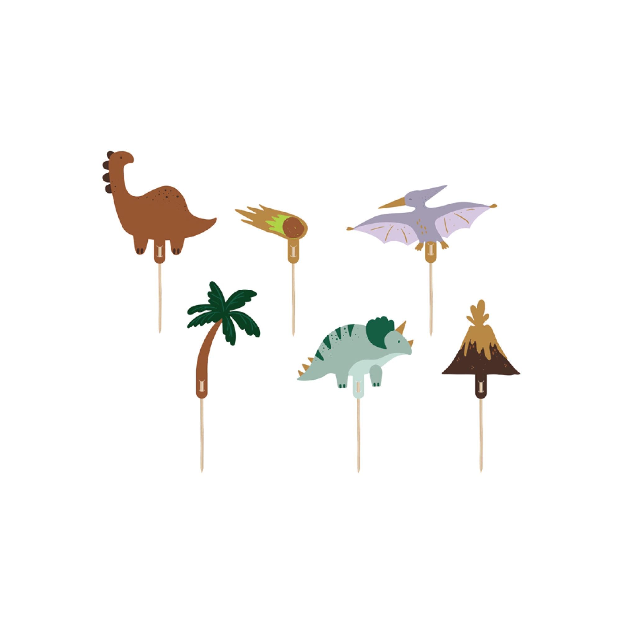 Dinosaur Cupcake Toppers 6ct | Dinosaur Birthday Party | Dino Baby Shower | T-Rex Birthday | Jurassic World Party | Dinosaur Party Decor