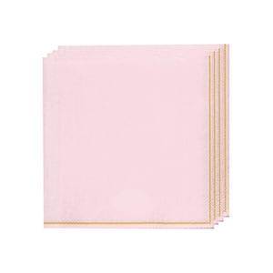 Pale Pink & Gold Stripe Lunch Napkins 20ct | Girls Birthday Napkins | Bridal Shower | Pink Baby Shower Dinner Napkins | Pink Party Decor