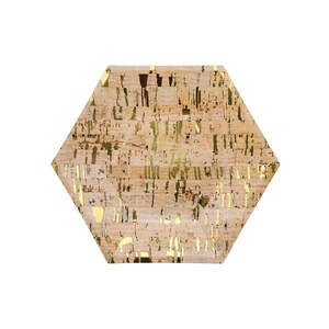SALE | Hexagon Gold Foil Cork Dessert Plates 8ct | Vino Before Vows Bachelorette Party | Rustic Wedding Plates | Wine Tasting Party