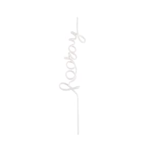 SALE | Pink Hooray Plastic Word Straw 1ct | Girls Birthday Party Decor | Reusable Plastic Straw | Party Drinking Straw | Hooray Silly Straw