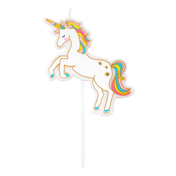 Rainbow Unicorn Birthday Candle | Unicorn Birthday Party | Girl's Birthday Party | Unicorn Cupcake Topper | Unicorn Party Candle Il_570xn