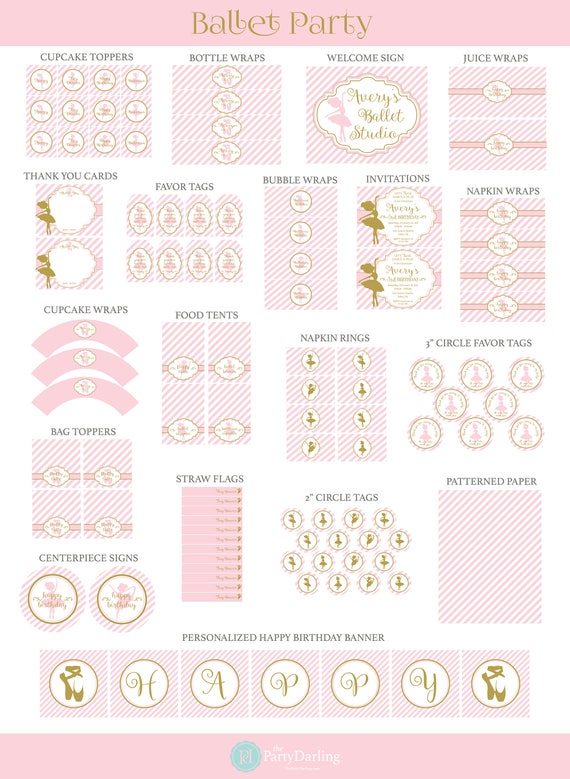 Ballerina Birthday | Ballerina Invitation | Ballet Party | Ballerina Party | Tiny Dancer | Printable Party Package | The Party Darling Il_570xn