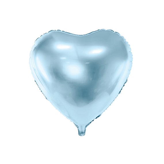 Sky Blue Heart Balloon 18in | Boy Baby Shower Decor | Boy Birthday Party | First Birthday Party | Gender Reveal Balloon | Blue Party Decor Il_570xn