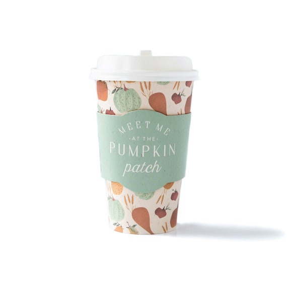 Pumpkin Patch Disposable Coffee Cups W/ Sleeves 8ct Fall Coffee Bar Decor  Thanksgiving Party Favors Teacher Gift Hot Chocolate Bar 