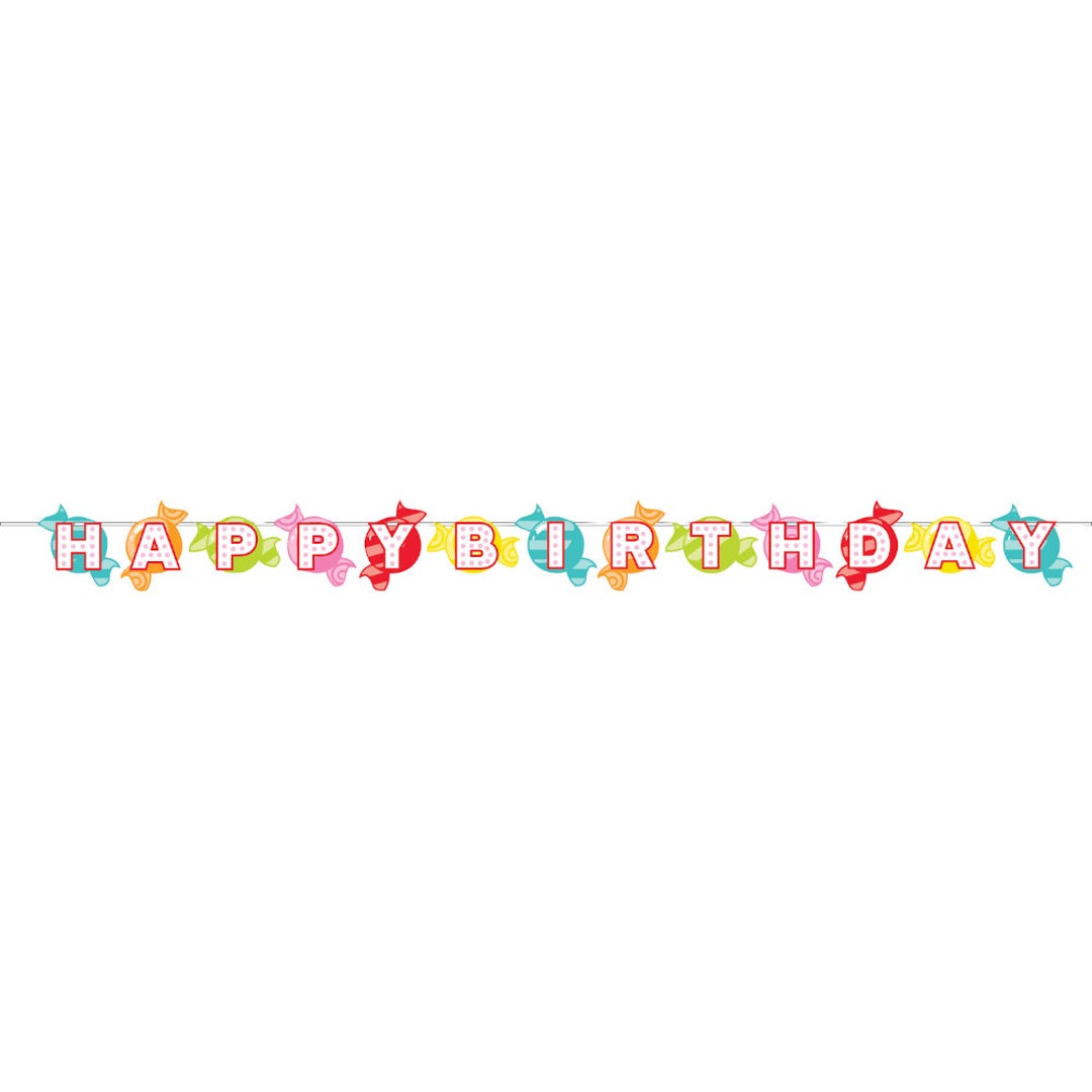 Candy Shop Happy Birthday Banner 7ft | Candy Shop Birthday | Candy Land ...