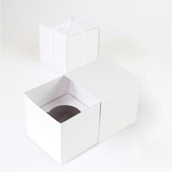 Solid White Cupcake Boxes 3ct Wedding Gift Box Bridal Shower Favor