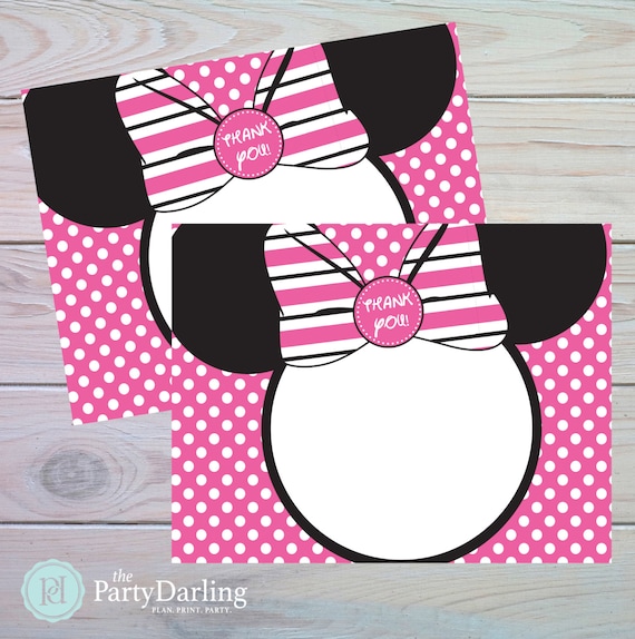 Minnie Mouse Thank You Card | Minnie Mouse Birthday | Minnie Mouse Bowtique | Oh Twodles | Instant Download | The Party Darling Il_570xn
