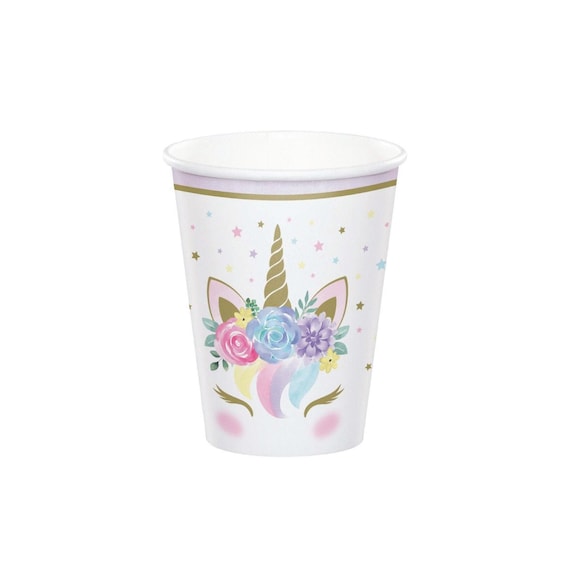 Unicorn Party Cups 8ct | Unicorn Birthday Decorations | Unicorn Party Favors | Unicorn Party Theme | Girl Birthday | Paper Cups Il_570xn