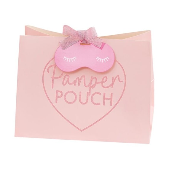 Pink Pamper Pouch Favor Bags | Slumber Party Squad | Sleepover Party | Spa Party | Bachelorette | Girl Birthday | Pack of 5 Favor Bags Il_570xn