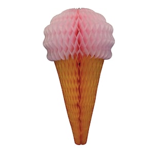 Pastel Ice Cream Cone Honeycomb Decoration 20in | Ice Cream Social Party Decor | Girls Birthday | Here's the Scoop | Baby Shower Decor